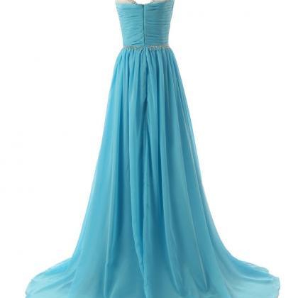 2015 Summer Style Ruched Chiffon Prom Dresses Long..