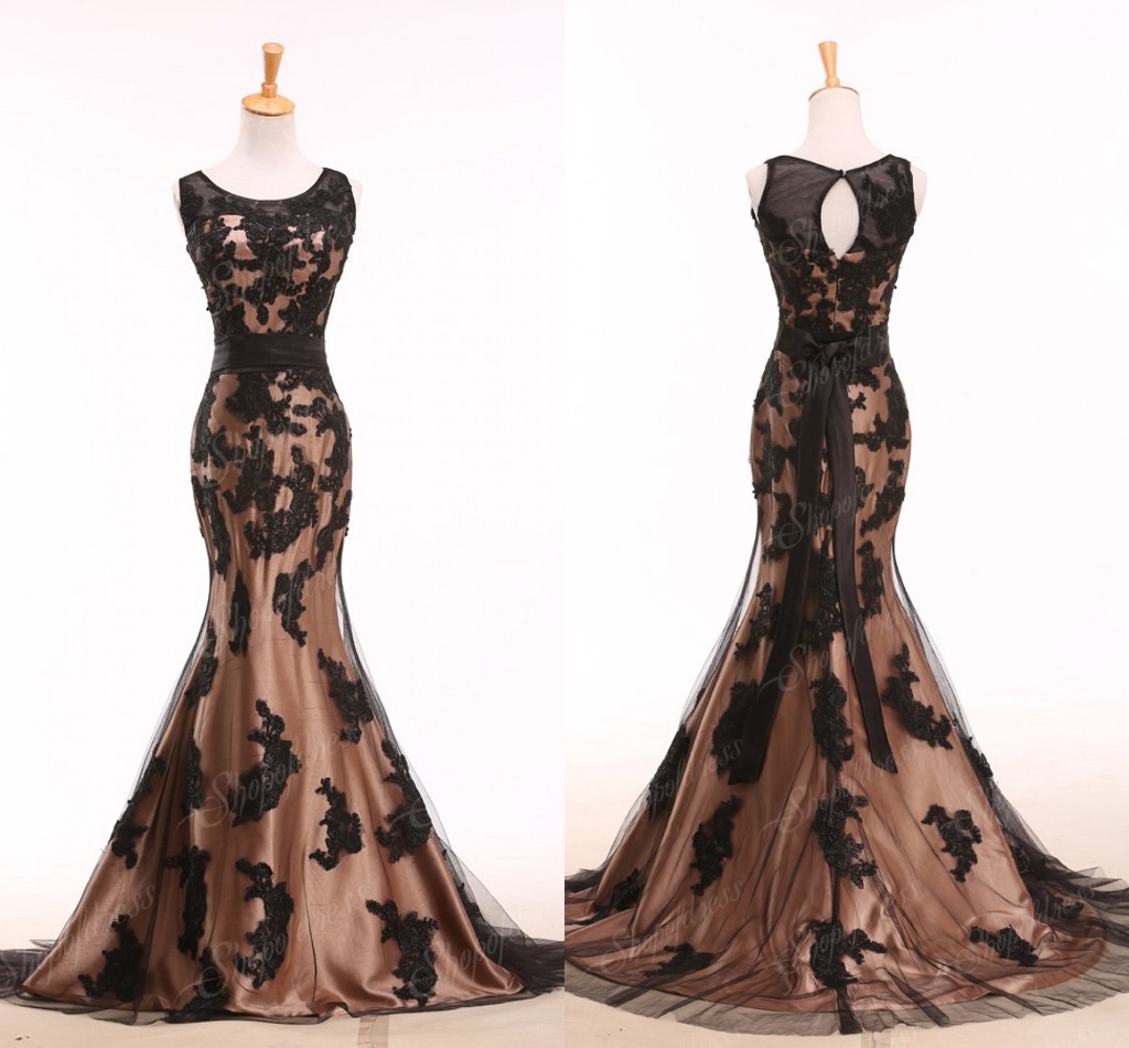 Black Tulle Applique Prom Dress, Long Mermaid Prom Dress, Party Dress Evening Dress, Floor Length Dress